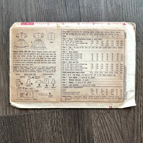 UNCUT Vintage 1950s Simplicity 3291 Sewing Pattern Size 2T Toddler Top & Dress - Picture 2 of 2